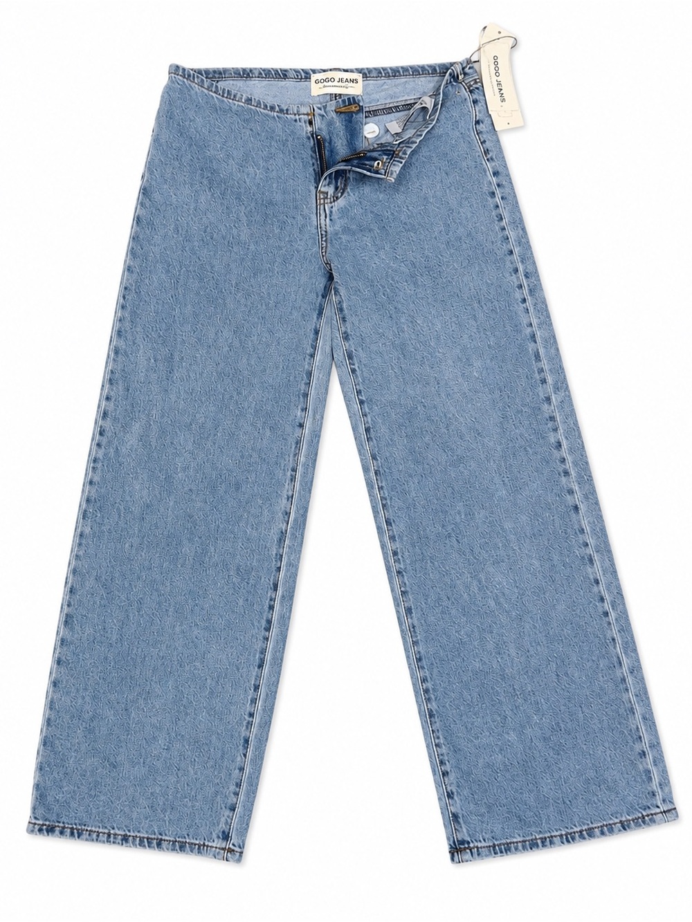Wide‑Leg Light Blue Denim Jeans
